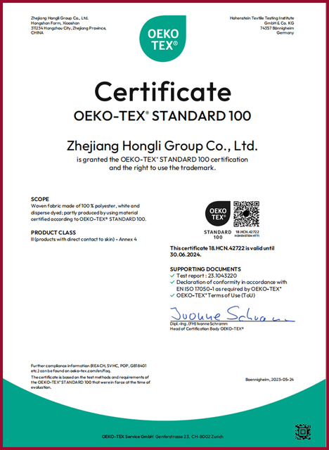 Certificado de Zhejiang Hongli Group Co., Ltd